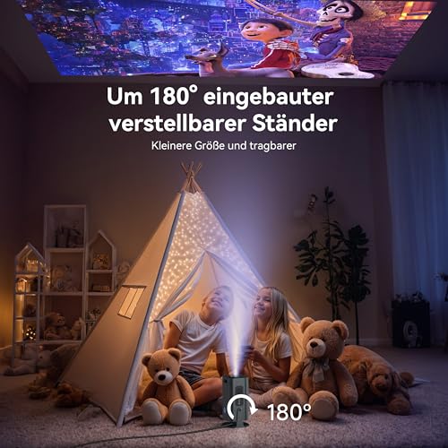 Polocsh Mini Beamer 4K Unterstützt 1080P Full HD, Android 11.0 Projektor Mit WLAN6 und BT5.2, Auto...