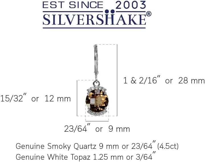 Silvershake 9MM Round Shape Gemstone White Gold Plated or Yellow Gold Plated 925 Sterling Silver Leverback Dangle Earrings Jewelry for Women - Image 3