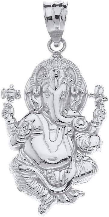 14k Hindu Lord Ganesh Ganesha Elephant Hindu God of Fortune Charm Pendant