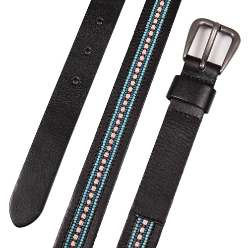 Image of Lucky Brand Women's Western Leather Belt | Classic | Fashion | Vintage | Buffalo Leather | Western-Inspired