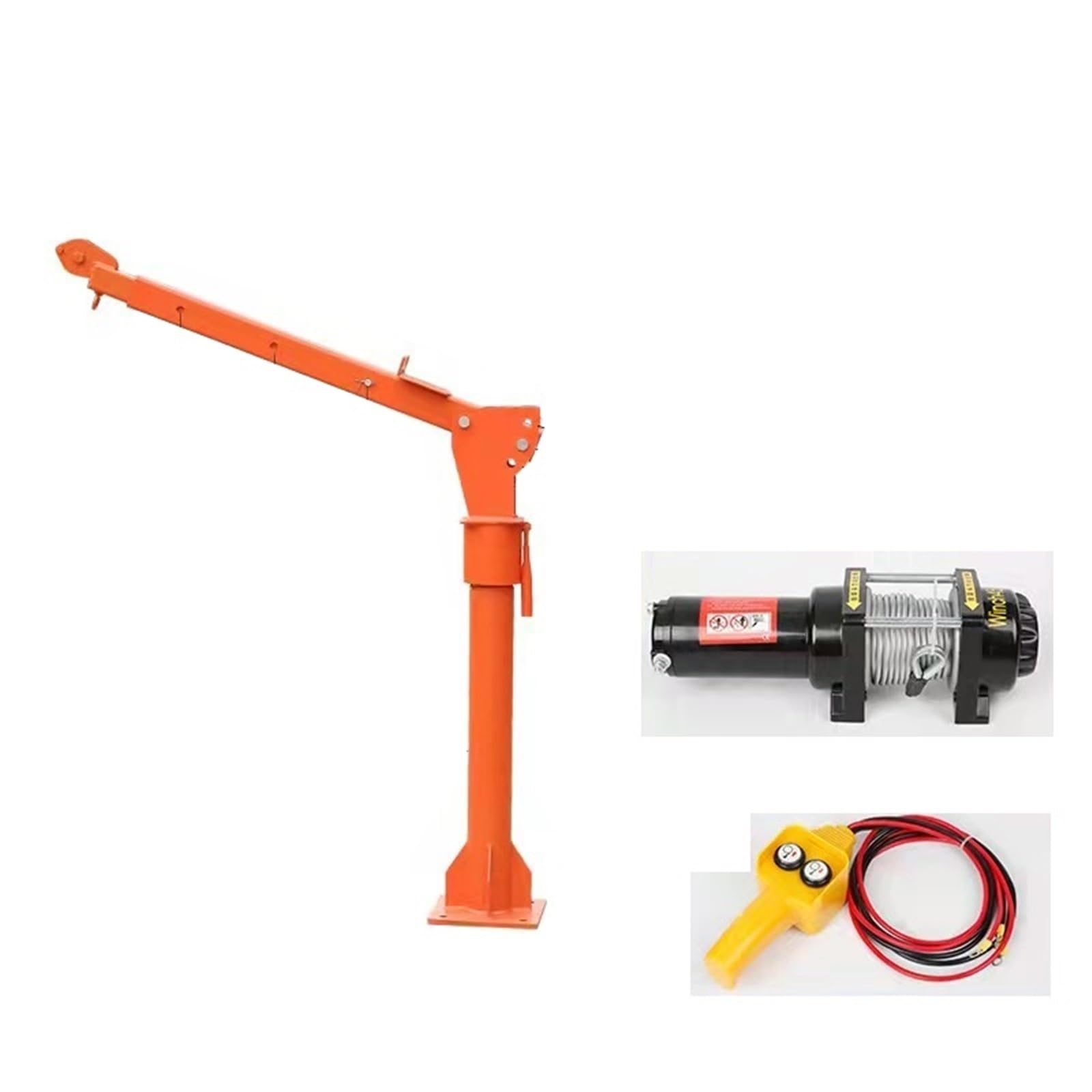 Vehicle-Mounted Crane, 12v/24v/220v Small Household Lifting Crane, Truck Cantilever Crane MINGPING(24V800kg Wire Control)