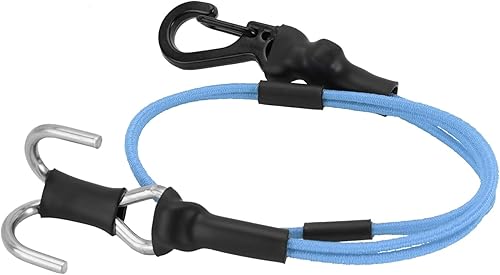 Miniatura 2 de INJORA Cuerda de correa elástica de 0.21 ozpcs con ganchos cuerda de 10.630 in para TRX4M SCX24 FCX24 118 124 RC Crawler Upgrade (negro y azul)