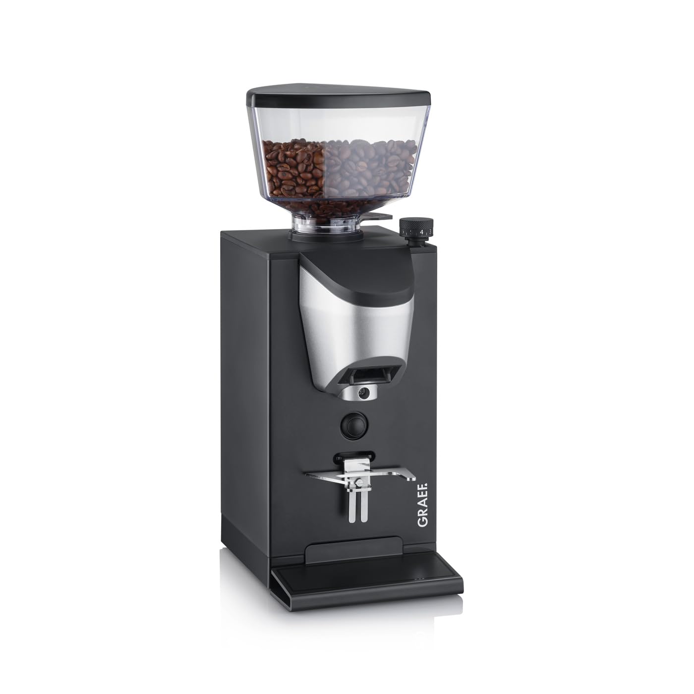 GRAEF Kaffeemühle CM1012 Schwarz, Scheibenmahlwerk mit stufenloser Mahlgradeinstellung, exakte Dosierung, On-Demand-Mahlung