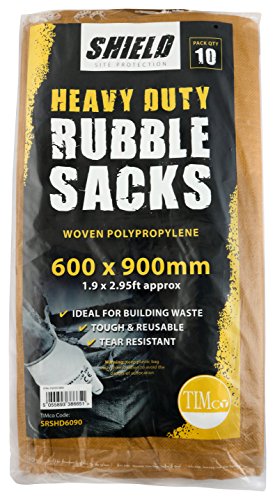 10x XL Woven Polypropylene PP Rubble Sacks Heavy Duty Size 600x900mm Large Bag