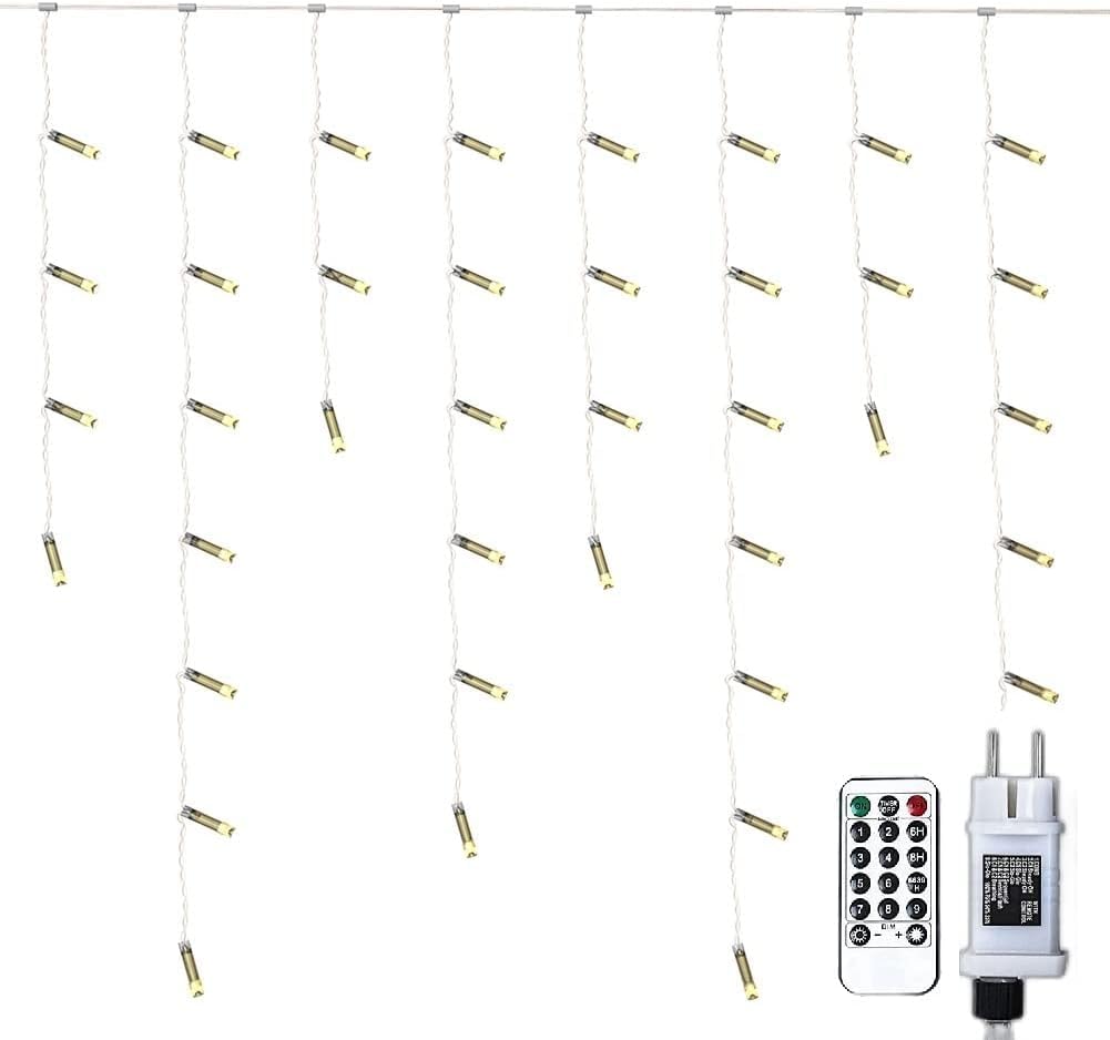 gresonic Guirlande lumineuse à 600 LED de 15 m, rideau lumineux, décoration d'intérieur et d'extérieur, alimentée par batterie