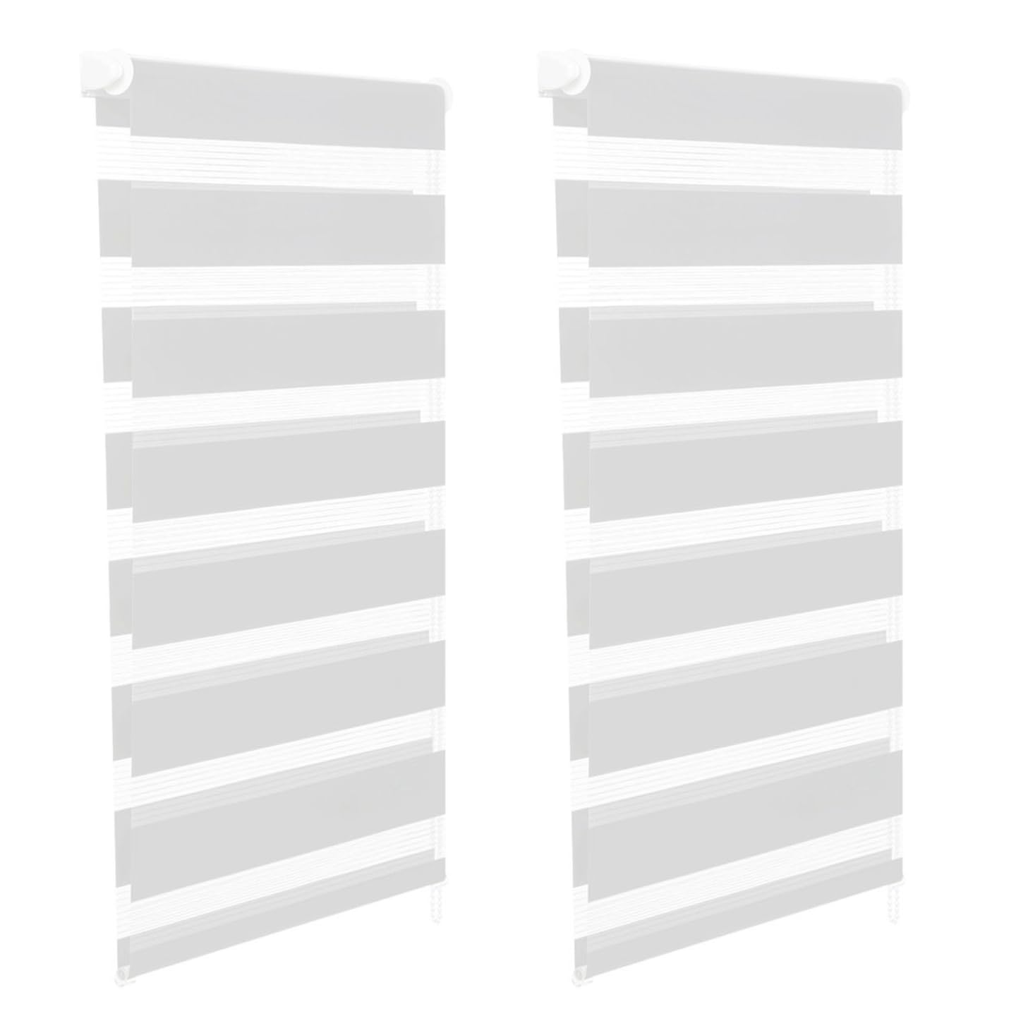IDMarket - Lot de 2 Stores enrouleurs zébrés Jour Nuit l.55 x H. Max 170 CM Blancs