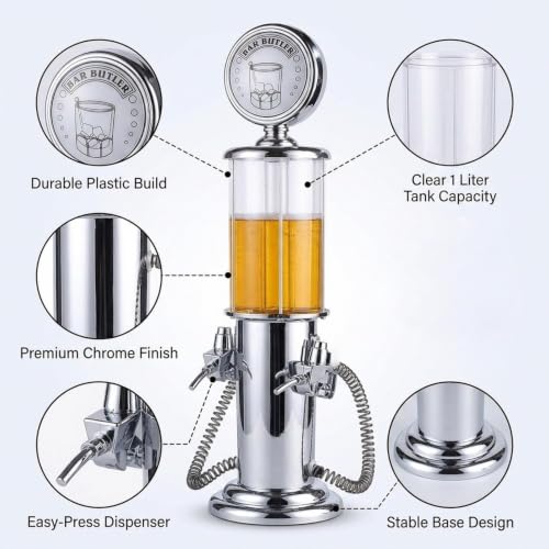 Dispensador de vino con 2 rociadores y torre de cerveza compacta para bebidas 4