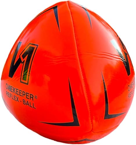 Miniatura 6 de ONEKEEPER Pelota de reflejo y reacción de fútbol, blanco, naranja, azul, rosa y amarillo fluo, entrenamiento de agilidad y coordinación para niños y