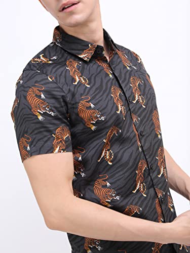 Image of KETCH Men Slim Fit Printed Half Sleeve Shirt