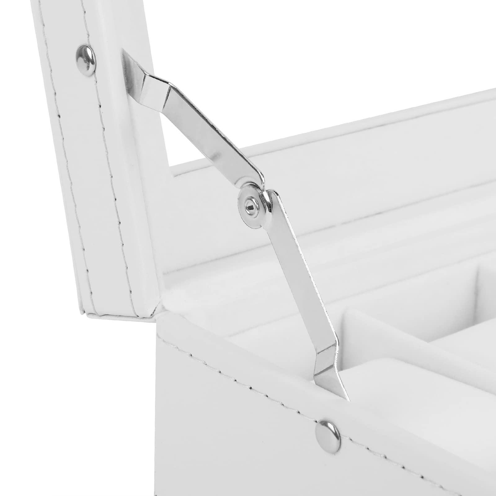 Caja de reloj, caja de reloj de piel con 24 ranuras con tapa acrílica grande, organizador de caja de reloj para hombre, color blanco