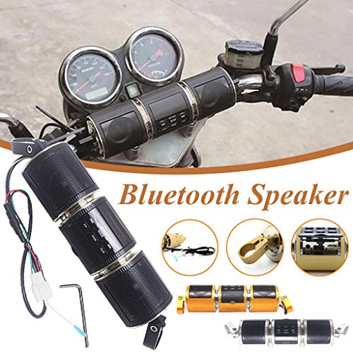 HoSayLike Moto Bluetooth Altavoz Mp3 Car Audio Reproductor De MúSica para Manillar De Motocicleta Impermeable Antirrobo Radio Radio FM Bicicleta Altavoz Estéreo (Plata)