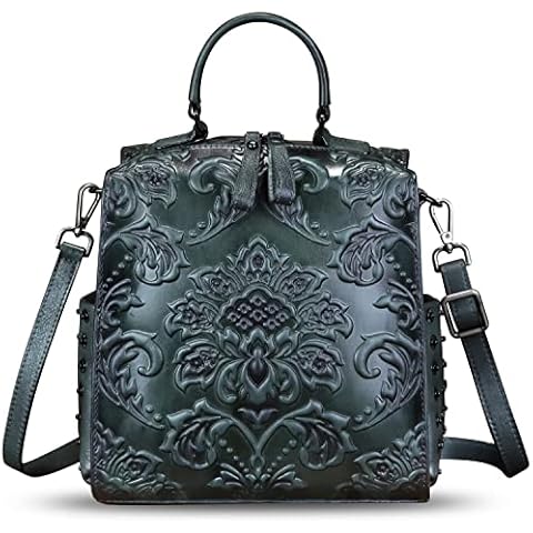 FEIGITOR Grey Leather Convertible Satchel Cover