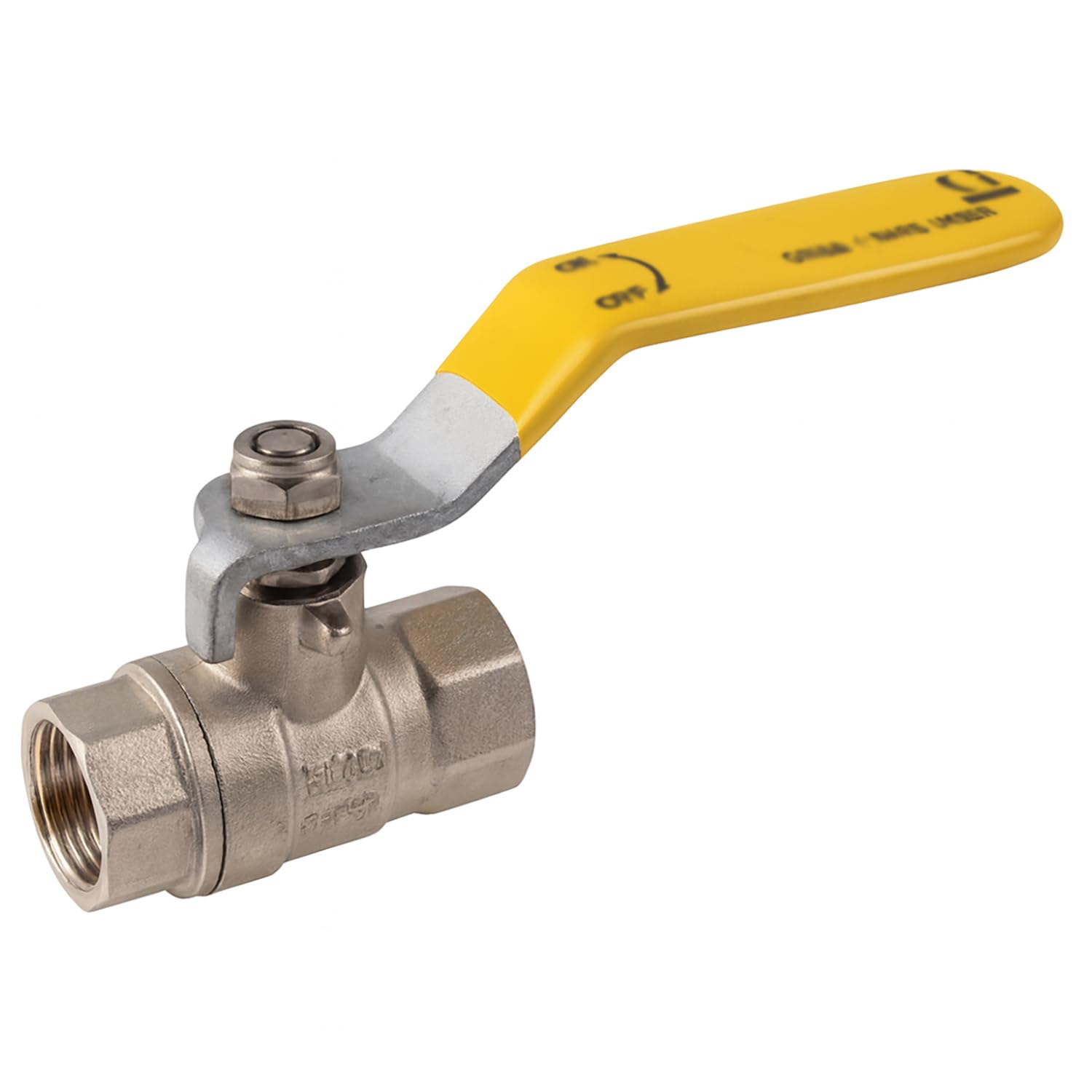 Vanne boisseau sphérique levier jaune 1¼ femelle robinet coupure gaz