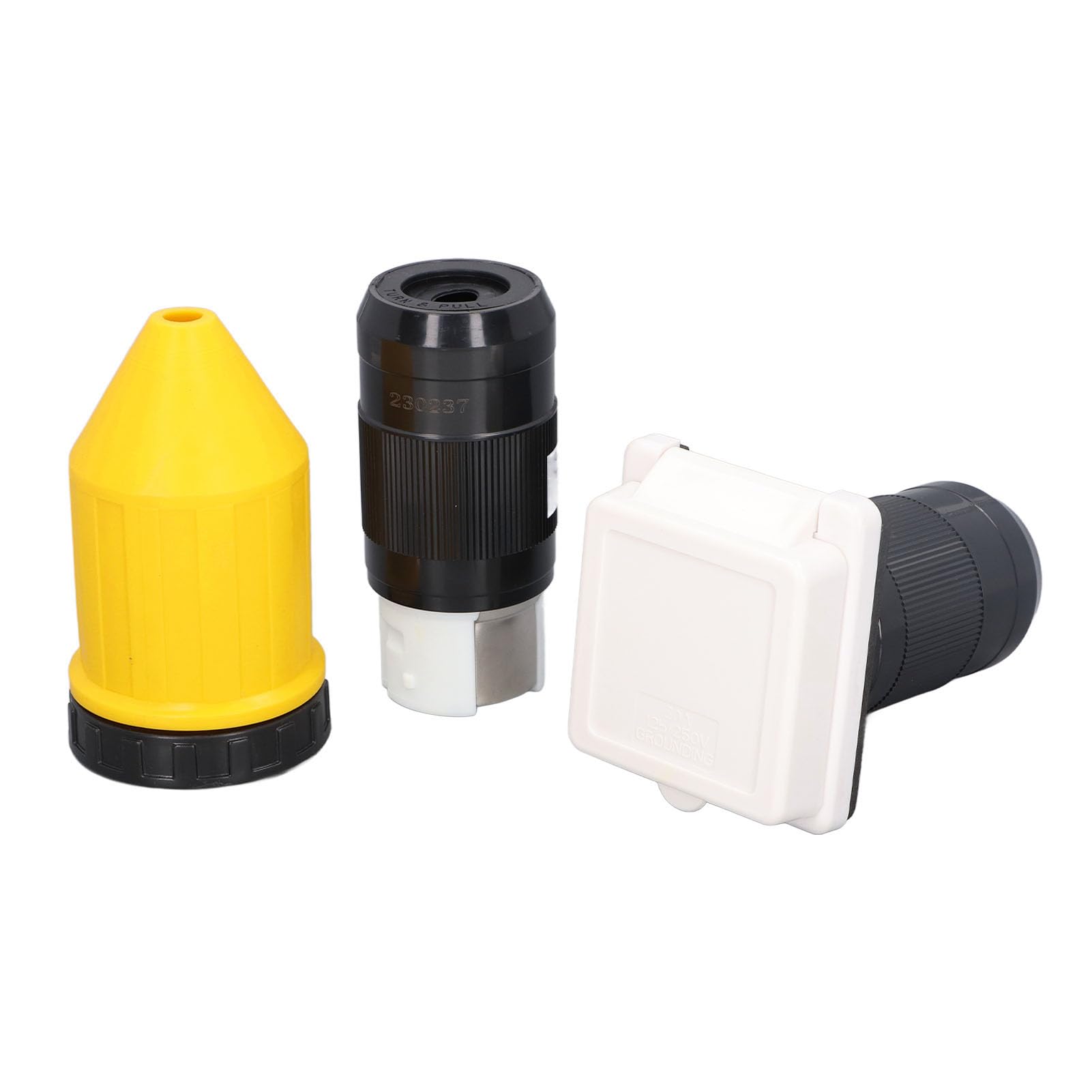 Oumefar Jeu de Prises D'entrée de Puissance pour Camping-car, 50 Ampères, avec Matériau en Caoutchouc PVC Durable, pour Remorques et Yachts, étanche et de Taille Compacte