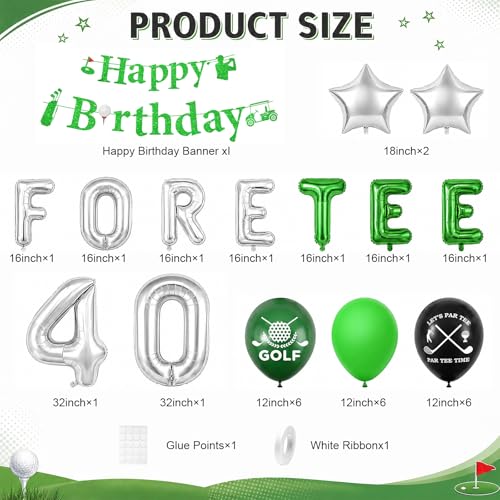 Image of 40th Golf Themed Birthday Decorations for Men 40th Party Decorations
