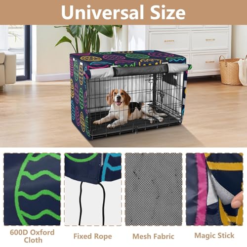 Housse de cage pour chien de taille L lavable avec ouvertures pratiques