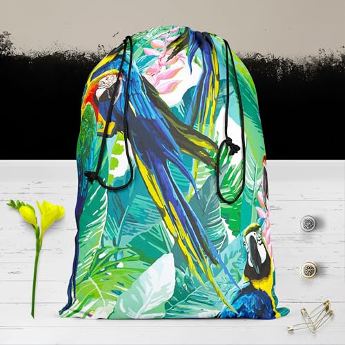 Image of ArtzFolio Exotic Birds & Beautiful Flowers D2 | Reusable Sack Bag | Bag for Gym, Storage, Vegetable & Travel