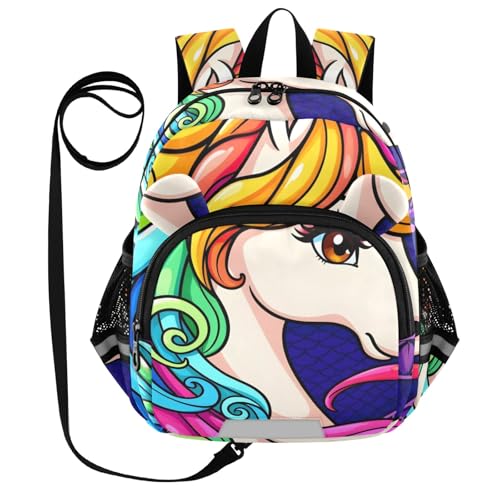 Kid's Backpack for Boys & Girls Toddler Bag Unicorn Backpack with Safety Leash