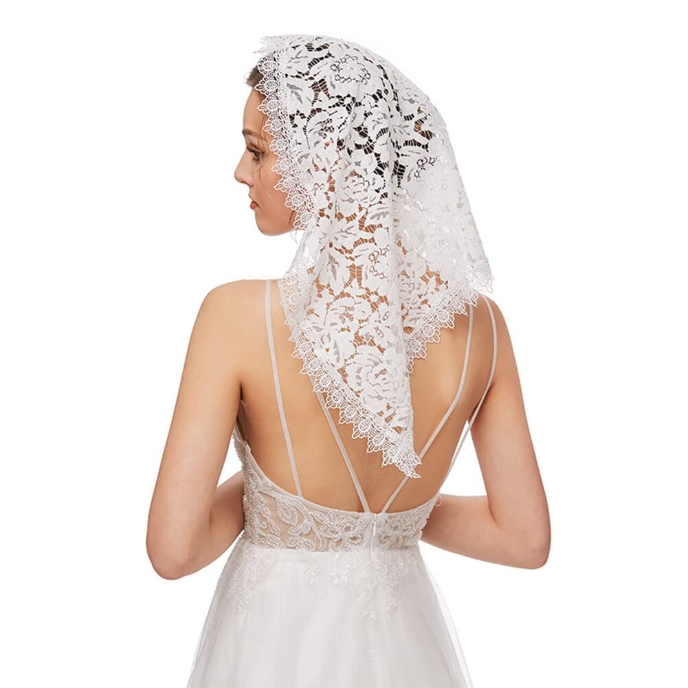 Veli da Chiesa cattolici per Donna, gle Veil Velo da Sposa in Pizzo Rosa Scialle in Tulle Copricapo Forniture per Matrimoni