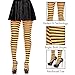 Leg Avenue Women's Nylon Striped Tights, Black/Orange, One Size
