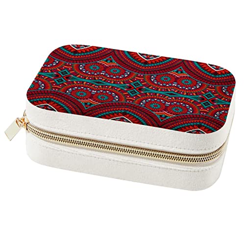 Boîte à bijoux de voyage rouge : rangement colliers et bagues - 2