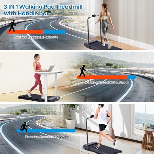 3.0HP Folding Electric Treadmill with Handles & Remote Control
