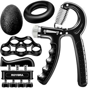 roygra Grip Strength Trainer (5 Pack), Forearm Strengthener, Hand Strengthening Devices, Hand Exercisers for Strength, Finger Strengthener, Wrist Exerciser, Baseball Climbing Calisthenics Basketball