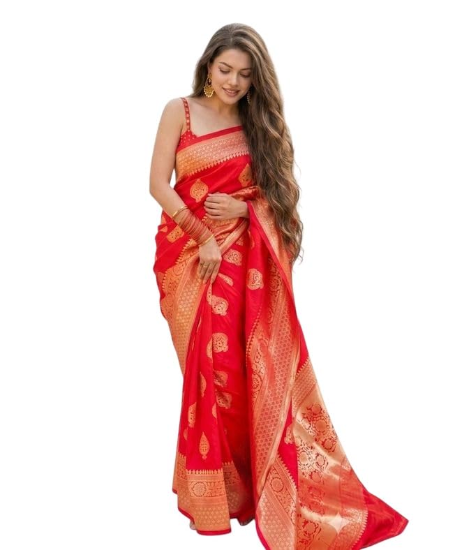 Sari en soie Banarasi pour mariage KULIA® avec tissu de chemisier à coudre soi-même