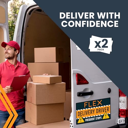 Image of Magnet Me Up Flex Delivery Driver Automotive Magnet Decal, 2 Pack, 8x4.5 inches, Automotive Magnet for Car, Truck, SUV, Vehicle Safety Sign for Flex Delivery Driver, Crafted in USA