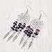 Handmade Dreamcatcher earrings Purple amethyst earrings Silver dangle earring Amethyst jewelry Feather earrings Boho tribal Mandala earrings