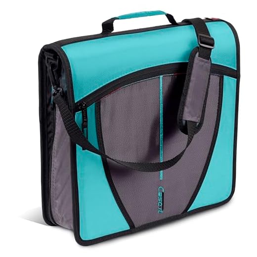 Case-it The Mighty Zip Tab Zipper Binder - 3 Inch O-Rings - 5 Color Tab Expanding File Folder - Multiple Pockets - 600 Page Capacity - Includes Shoulder Strap - D-146-SMT
