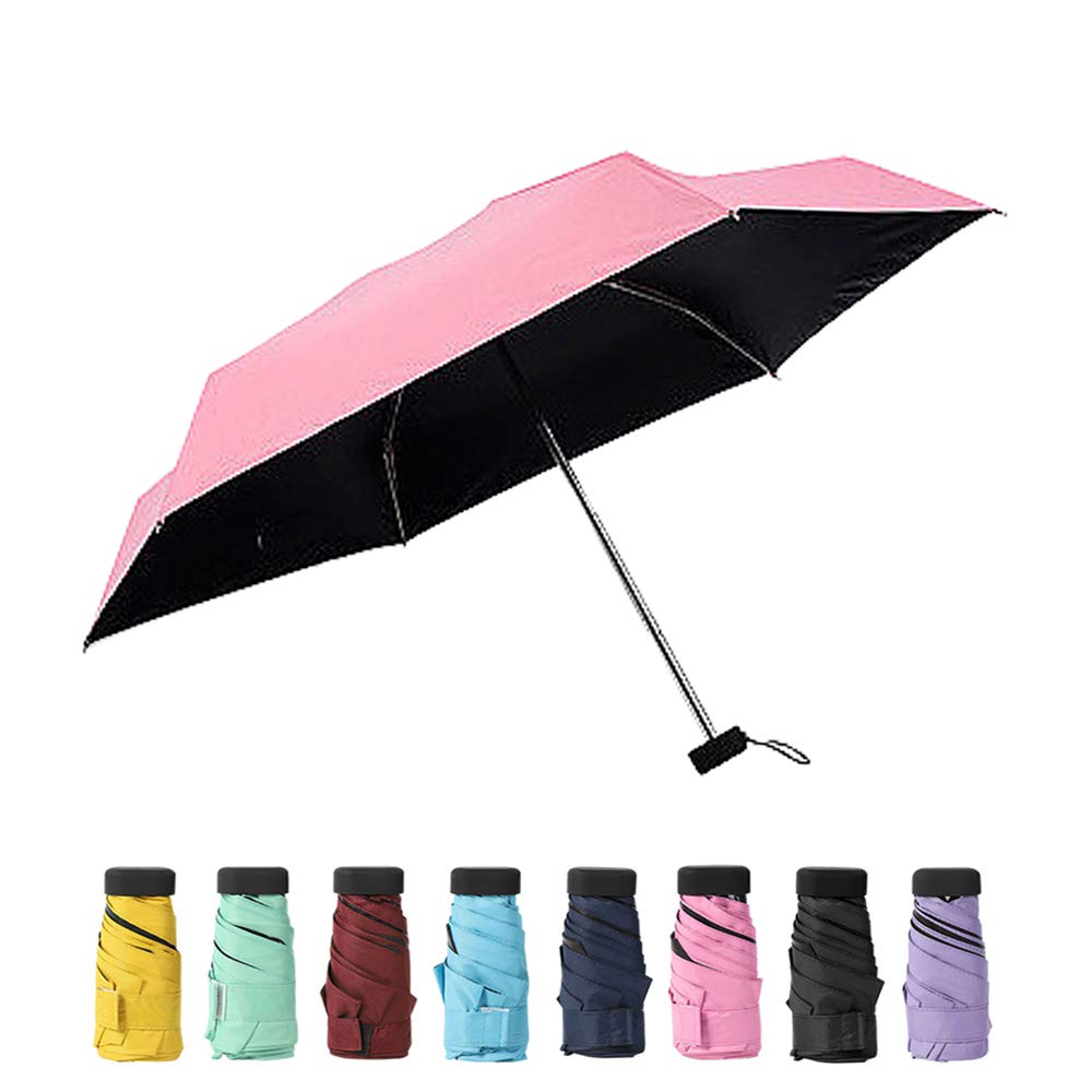 TOPTIE Travel Mini Sun & Rain Umbrella, Small and Compact Umbrella with UV Protection