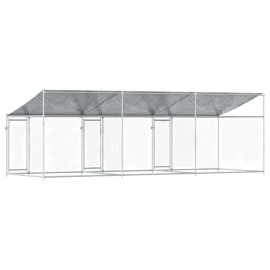 Jaula de Perros Techo y Puertas Acero galvanizado Gris 6x2x2 m,Producto para Mascotas y Animales,Productos para Mascotas,Productos para Perros,Casetas y cercados para perros-3209564