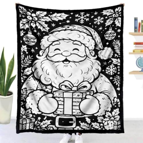 acsewater Manta para Colorear tú Mismo Divertida Personalizada para Navidad