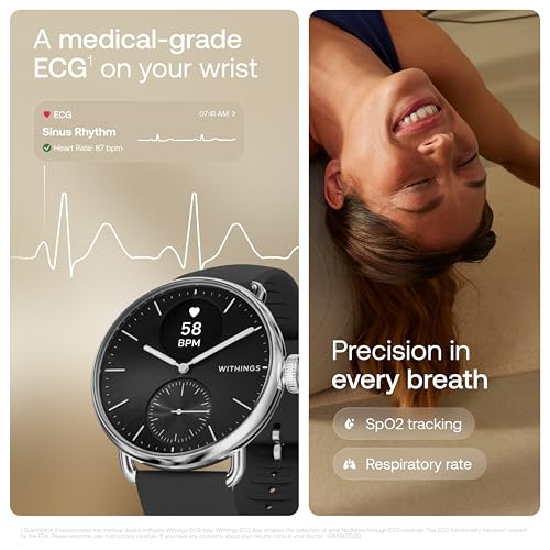 WITHINGS ScanWatch 2 - Hybrid Smart Watch, Heart Rate Monitoring ...
