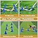 Oulores Dog Agility Hurdle Cone Set Dog Agility Course Backyard Set Include 12 Agility Cones 6 Agility Rods Agility Training Equipment Height Adjustable Obstacle with Storage Bag Blue