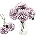 CattleyaHQ 4 Cabezas de Flores Artificiales de Hortensia, Elegante Ramo de hortensias, decoración de Flores Falsas para Fiesta / Boda / hogar / Cocina (Púrpura)