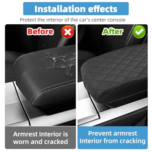 Image of Center Console Armrest Cover Compatible with Cadillac CTS 2008-2014 Protector Interior Accessories