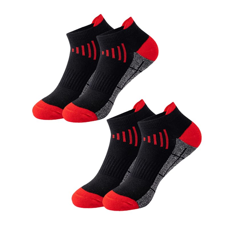 2 Pairs Women's Low Cut Athletic Running Socks Cushioned Non-Slip Breathable Lightweight