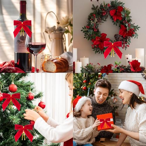 Lazos de Navidad de Terciopelo Antideformación para Decorar Ventanas sin Complicaciones 6