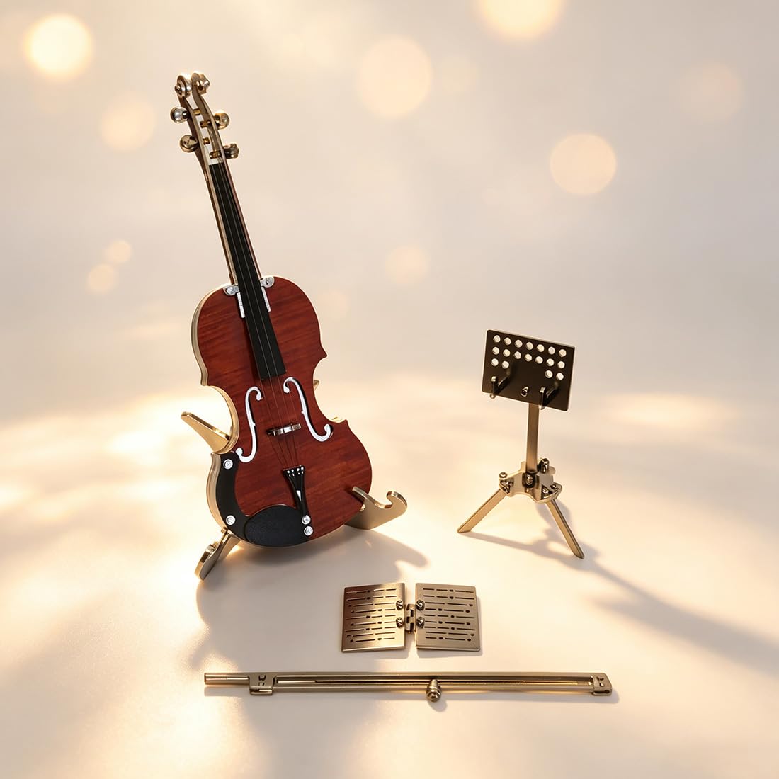 Zestaw metalowych skrzypiec 3D, "zrób to sam", puzzle na biurko Melody Decor Collectible Ornament (wersja standardowa/130 + szt.)