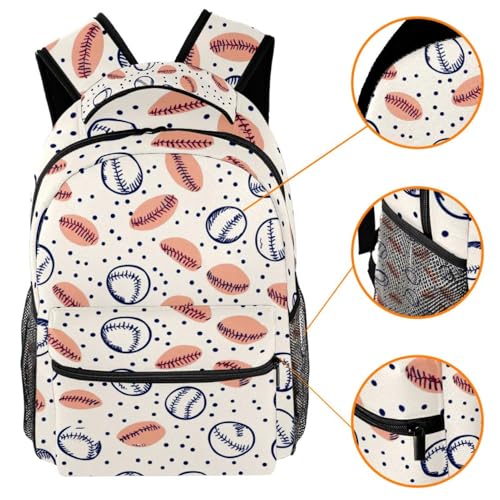 Sac à dos de voyage multicolore baseball taille unique porte-bouteille