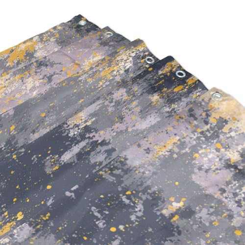 Rideau de douche en polyester de qualité supérieure gris chiné effet rétro durable - 4