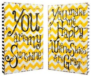 "You Are My Sunshine" Wood Wall Art - Set of 2