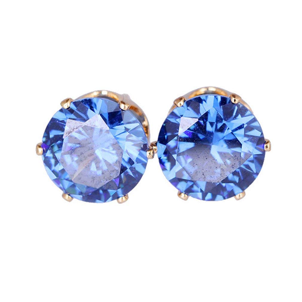 Pendants Pendant لمعلقات قلادة 18K Vogue Lovely Cubic Zirconia Hypoallergenic Stainless Stud Earrings for Women Gifts Ideas,Colour Name:S-green ویز (Color : G-blue)