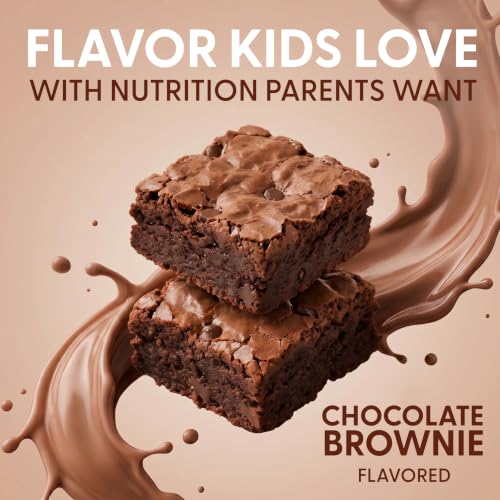 Image of Orgain Kids 8g Grass-Fed Dairy Protein Powder, Chocolate Brownie, 1lb | Powder shake mix, 4g fiber, 23 vitamins & minerals, gluten free, no soy, adds nutritents to snacks, for shakes & smoothies