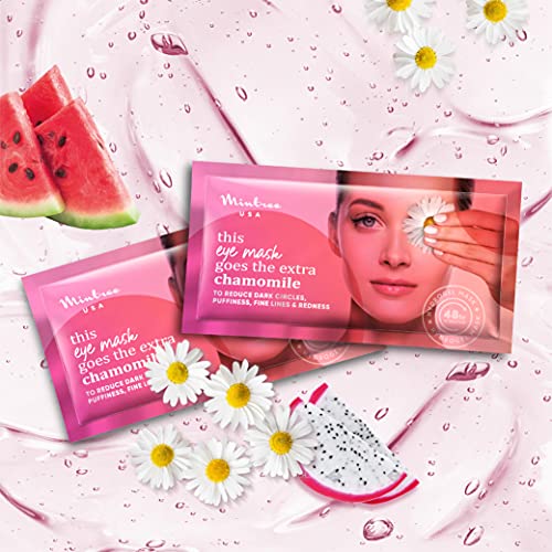 Image of Mintree USA Rejuvenating Under Eye Mask for Dark Circles, Puffiness and Fine Lines, Cooling Eye Mask with Ceramides and Vitamin C | Soothing Under Eye Care for Men and Women (Pack of 4)