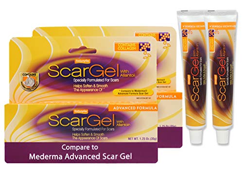 Natureplex Generic Mederma 2 PK - 2 x 1.25 Oz (2 x 35 g) Advanced Scar Gel with Allantoin and Bonus Lip Balm - Formulated to Reduce the Appearance of Injury, Burns, Surgery, and Acne Scars - (2 Pack)