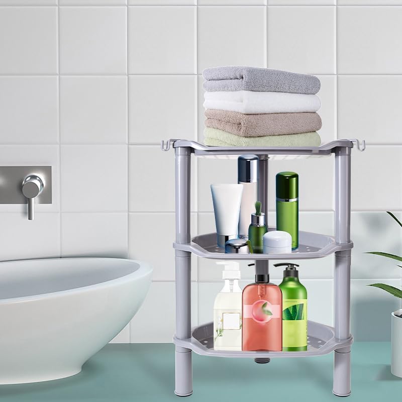 Miniatura 5 de SLZBCY Organizador de ducha de 3 niveles, organizador de ducha de plástico inoxidable para baño, bañera, plato de ducha, 13.5 x 10 x 26 pulgadas,