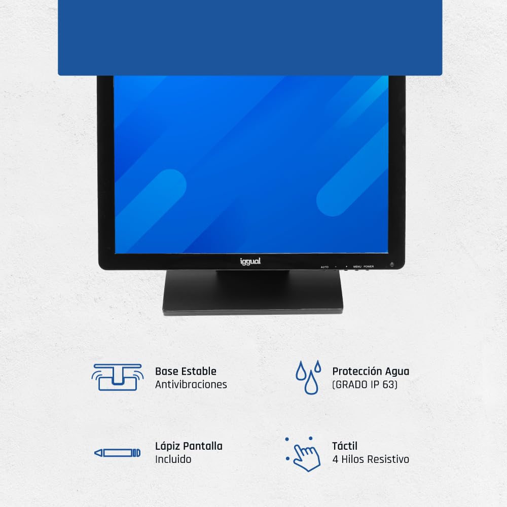 iggual IGG315736 Monitor Touch Screen 19", 1280 x 1024 Pixel, Nero